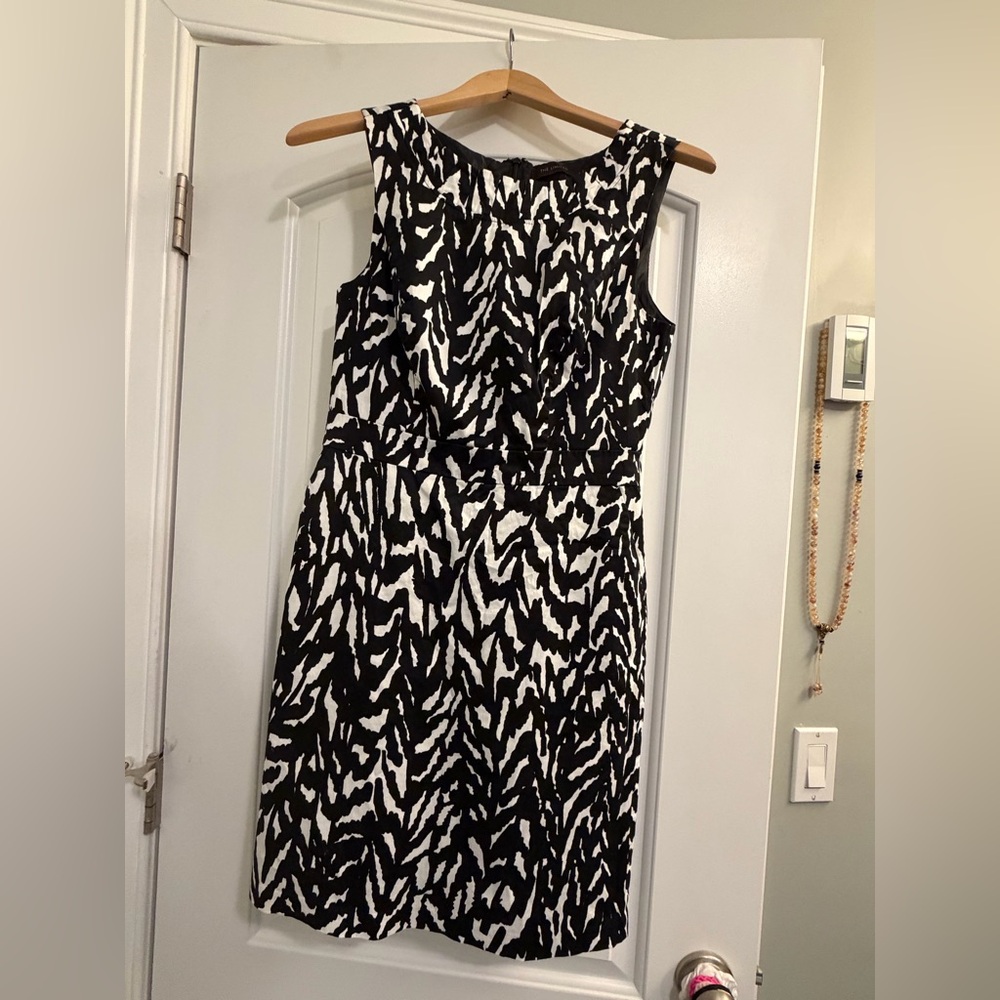 The Limited Zebra Print Black and White Midi Dress